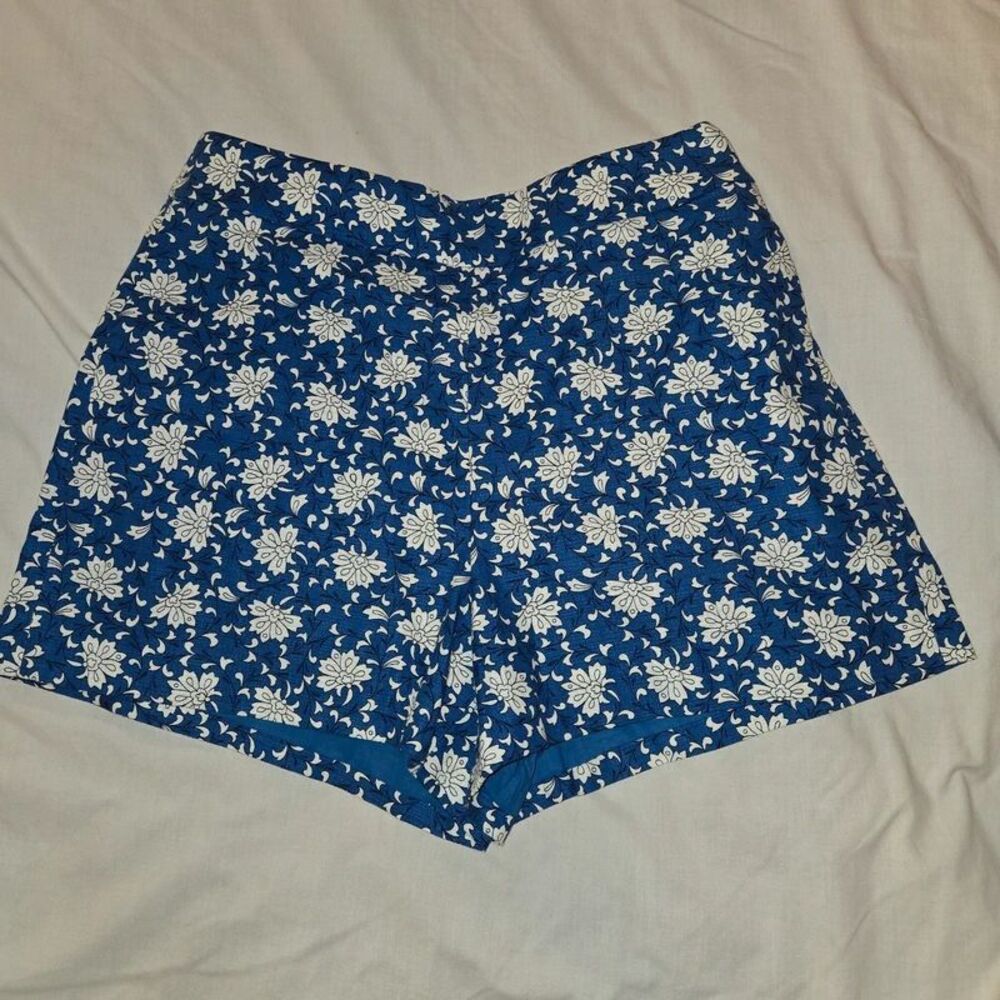 J. Crew shorts blue w white flowers. Size 10 women's
